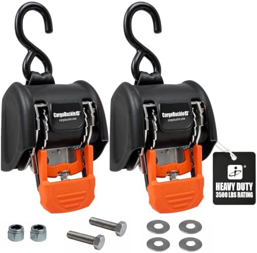 CargoBuckle G3 Heavy Duty Retractable Ratchet Straps, 2 in x 6 Ft by CargoBucklebyImmi