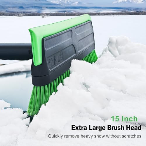 SEAAES 56 Inch Truck Snow Brush Scraper Long Handle Snow Broom - Image 5