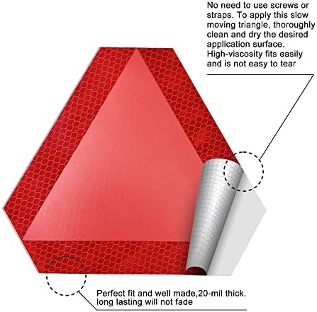 Slow Moving Vehicle Sign 2 Pack 7" x 8" Diamond Grade Reflective Slow Moving - Image 3