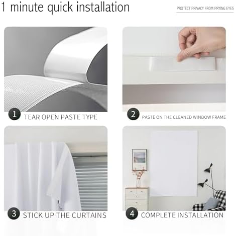 Portable Light Blocking Curtains Self-Stick Design, Removable Adhesive Window - Image 3