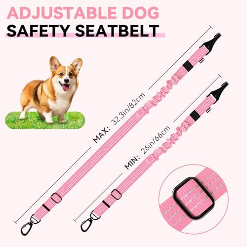 Pawaboo 1Pack Dog Car Seatbelt, 3-in-1 Dog Tether - Image 6