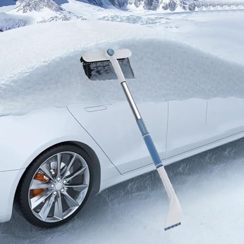 3 In 1 Snow Brush Ice Scraper for Car Windshield Extendable Snow Removal by EOHMAKAUTOACCESSORIES
