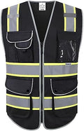 XIAKE 9 Pockets Class 2 High Visibility Reflective Safety Vest by XIAKE