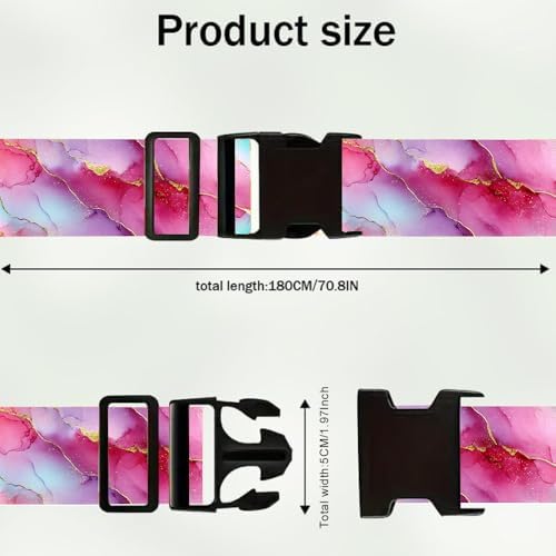2PC, Marble Luggage Strap 1.97 x 70.87 inch Pink and Purple Marble Pattern - Image 5