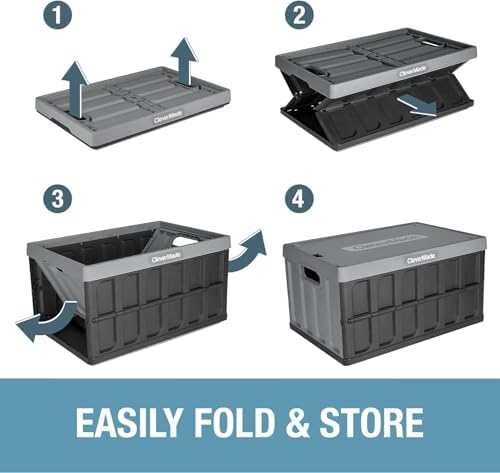 CleverMade Collapsible Storage Bin - 46L - Ocean - Image 3