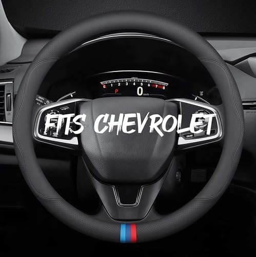 Leather Car Steering Wheel Cover, Tricolor Sporty Style, Breathable by TRROCC