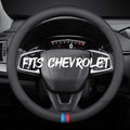 Leather Car Steering Wheel Cover, Tricolor Sporty Style, Breathable by TRROCC