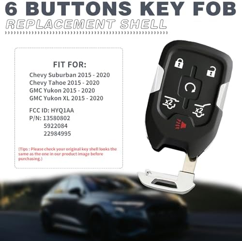 6 Button Key Fob Shell Replacement Fits - Image 4