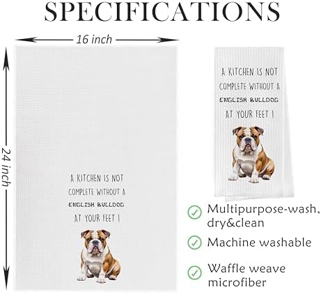 English Bulldog Dish Towels Set - Image 2