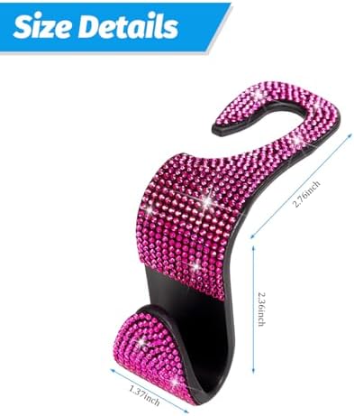 Zpana 4PCS Bling Car Seat Headrest Hooks, Vehicle Back Seat Purse Handbag - Image 2