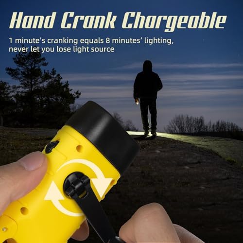 SEANCHEER Hand Crank Solar Powered Flashlights, Compact Emergency LED - Image 5