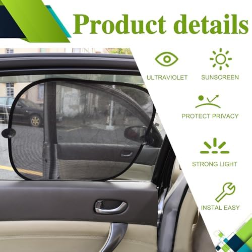 2PCS Car Window Shad, Universal Car Sunshade Side Window Cover, 17.2"x14"/2PCS - Image 3
