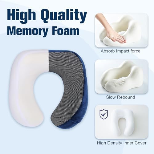 Cirorld Neck Pillow for Traveling, Travel Pillows for Airplanes Blue - Image 5