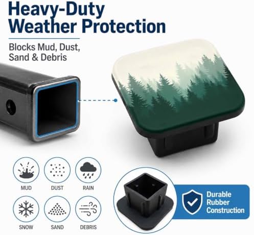Trailer Hitch Covers Green Forest, Heavy Duty 2 Inch Hitch Cover - Image 6