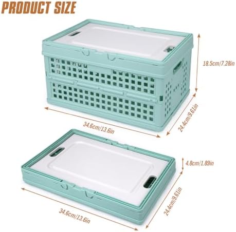 Collapsible Storage Crate, Foldable Plastic Basket - Image 2