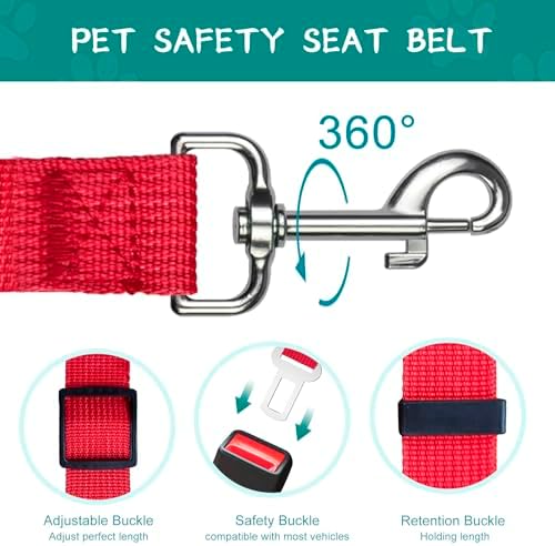 2 PCS Dog Seat Belt for Car Frskcssd Adjustable Dog Car Harness Heavy Duty - Image 4