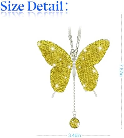 zipelo Rhinestone Butterfly Rearview Mirror Charm - Image 2
