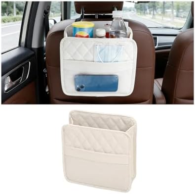Car Seat Back Organizer, Leather Automotive Backseat Hanging Storage Pocket by Guilcam