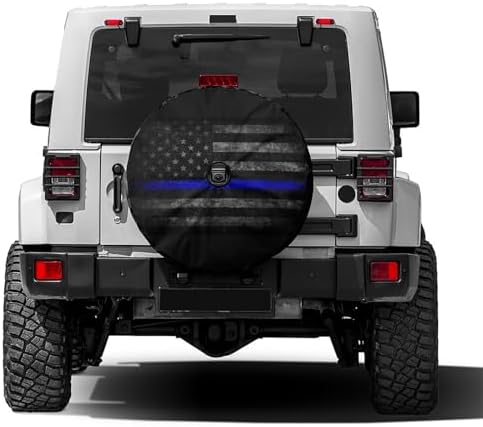 Thin Blue Line Spare Tire Cover by Foruidea