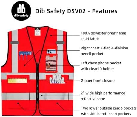 Dib Safety Hi Vis Reflective Safety Vest - Image 5