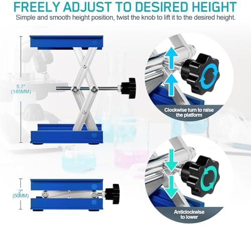 2 Pack Lab Jack Stand Platform 4" x 4", Mini Laboratory Support Stand Manual - Image 4