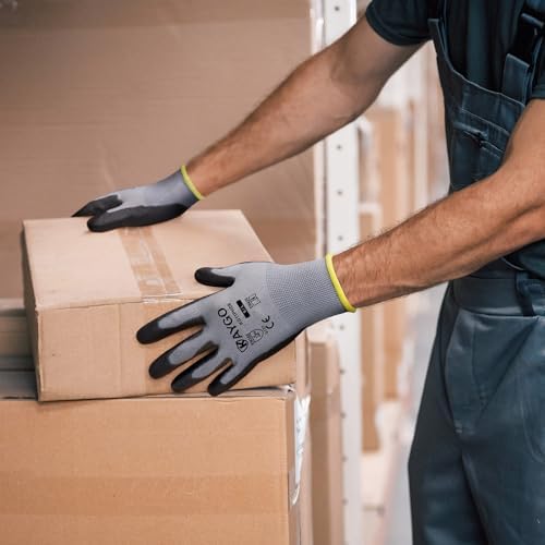 KAYGO Safety Work Gloves for Men Women, PU Coated Palm & Fingers - Image 5