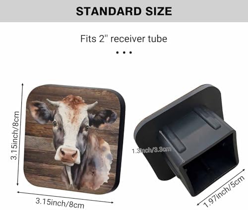 Swono Truck Tow Hitch Cover Farm Cows Retro Pattern 2 Inch Rubber Tow Hitch - Image 2