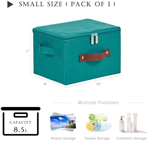 Storage Bins with Zipper Lids Decorative Lidded Baskets Boxes - Image 3