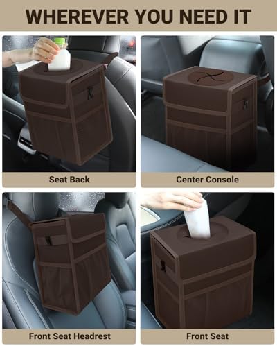 Capolo Car Trash Can with Lid, Leakproof Car Garbage Can - Image 6