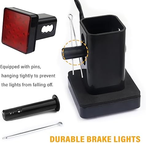 carleef 15 LED Trailer Hitch Brake Light, 12V Red Lights Smoked Tail Lights - Image 6