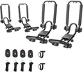 2 Pairs Fold Down J Bar Kayak Rack Designed mounts to virtually All crossbars by DRSPORTS