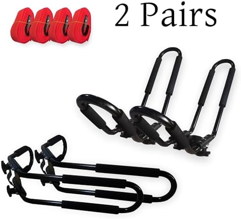 FDB Universal 2 Pairs Kayak Roof Rack J Cross Bar Carrier Holder - Image 2