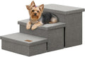 Zerbuger Dog Stairs with Storage, Small Grey 3 Steps Dog Ramp no Condo by Zerbuger