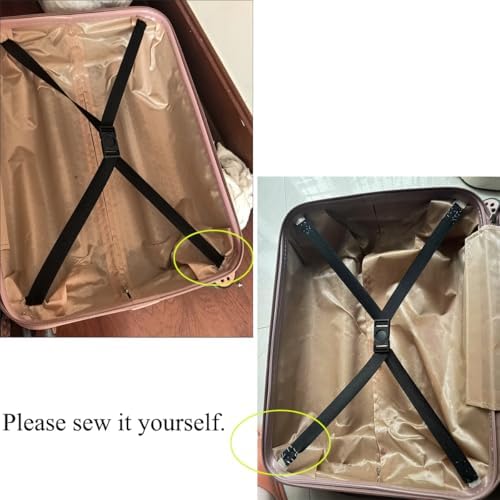 Carry on Luggage Inside Elastic Strap Replacement Sewing on Interior Cinching - Image 6