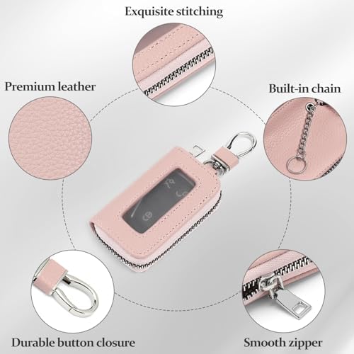 SENDEFN Universal Car Key Fob Case Leather Smart Remote Keychain Protector - Image 4