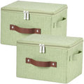 2PCS Storage Bins with Zipper Lids Decorative Lidded Basket Box by VinneGenzz
