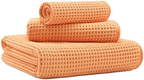 MICROFI Microfiber Waffle Bath Towels, 3 Pieces, Fast Drying, Lint Free by Unknown