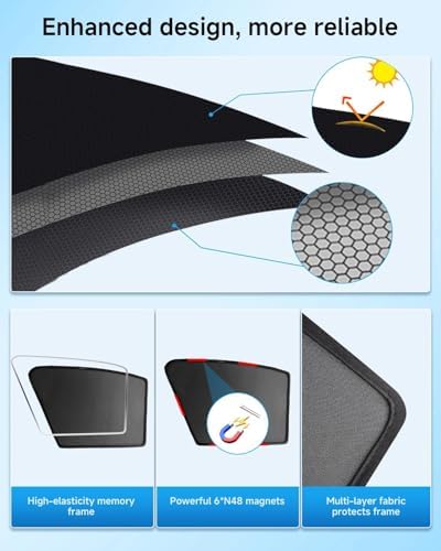 Car Window Shade for Toyota 4 Runner 2011-2023, 2 Pack UV & Glare Protection - Image 4
