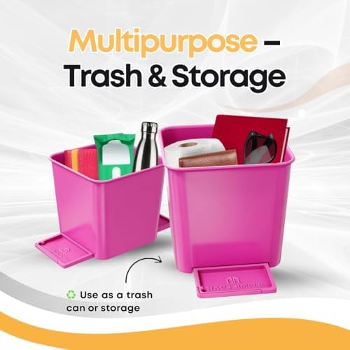 Car Trash Can for Vehicles Leakproof Compact Garbage Bin w/ Stability Flap - Image 6