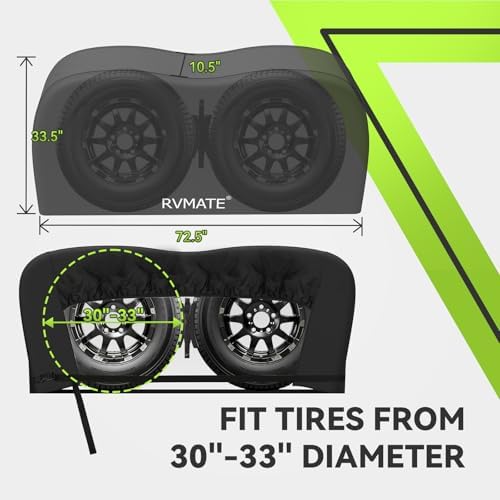 RVMATE RV Tire Covers, Dual Axle Wheel Cover Fits 30"-33" Dia. Tires, 2 Pack - Image 3