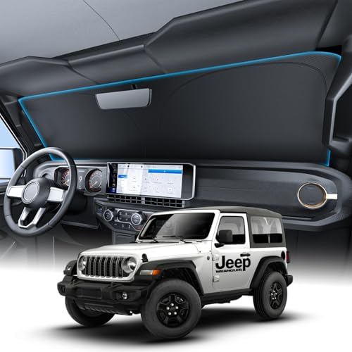 Wigoo for Jeep Wrangler 2018-2026 Windshield Sunshade, Keeps Interior Cool by wigoo