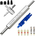 Tire Valve Stem Removal Tool Kit, R134A R12 A/C Schrader Valve Stem Core by Lucstar