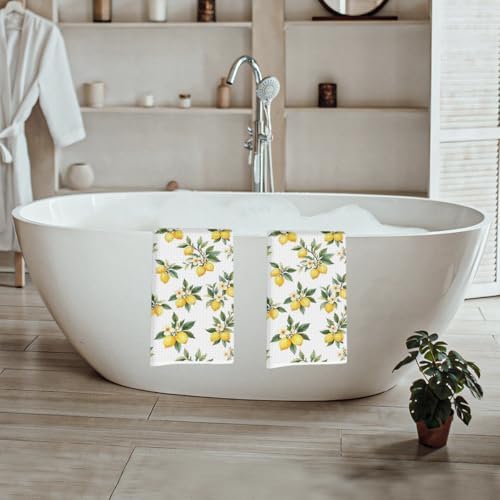 2 Pcs Flower Lemon Kitchen Towels Tea Towel - Image 5