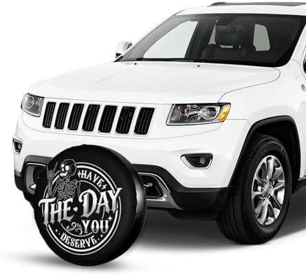 PVC Leather Spare Tire Covers for Trailers, Funny Have The Day You Deserve Rock - Image 4