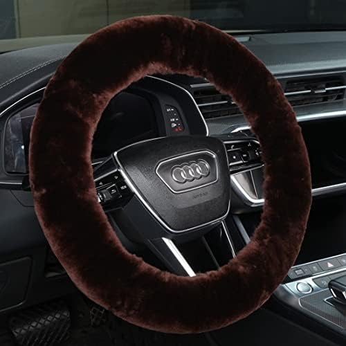 Fluffy Fur Wool Sheepskin car Steering Wheel Cover, Fuzzy Protector by OGLAND