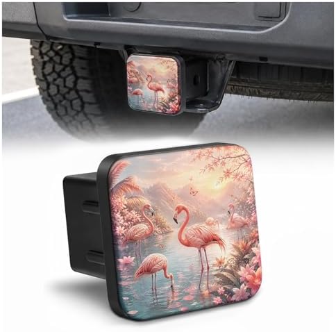 Trailer Hitch Covers Tropical Flamingos Pink, Heavy Duty 2 Inch Hitch Cover by Unknown