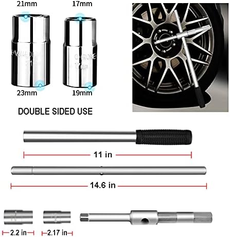 23" Universal Extended Lug Wrench, 4 Way Tire Iron Nut Wrench Set - Image 2