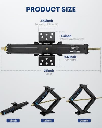 Kohree 7500lbs RV Stabilizer Leveling Scissor Jacks 24" - Image 6