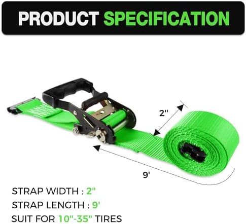 Wheel Chock Tie Down Kit Heavy Duty 4, 500lbs Durable - Image 2