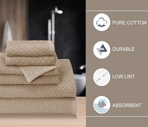 COTTON CRAFT Euro Spa Waffle Weave 6 Piece Towel Set - Image 3